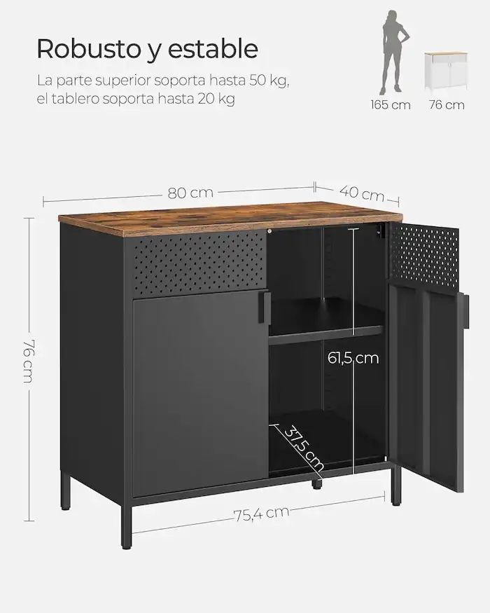 Muebles de madera y metal duraderos