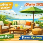 Muebles de exterior baratos ofertas sombrilla amarilla