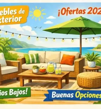 Muebles de exterior baratos ofertas sombrilla amarilla