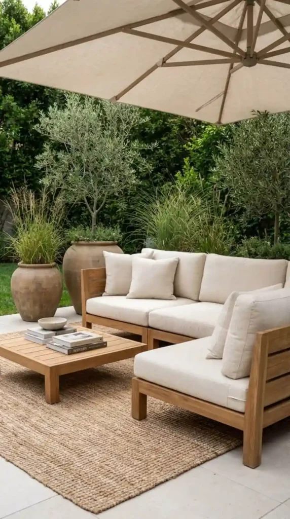 Conjunto terraza económico sillones modulares plantas
