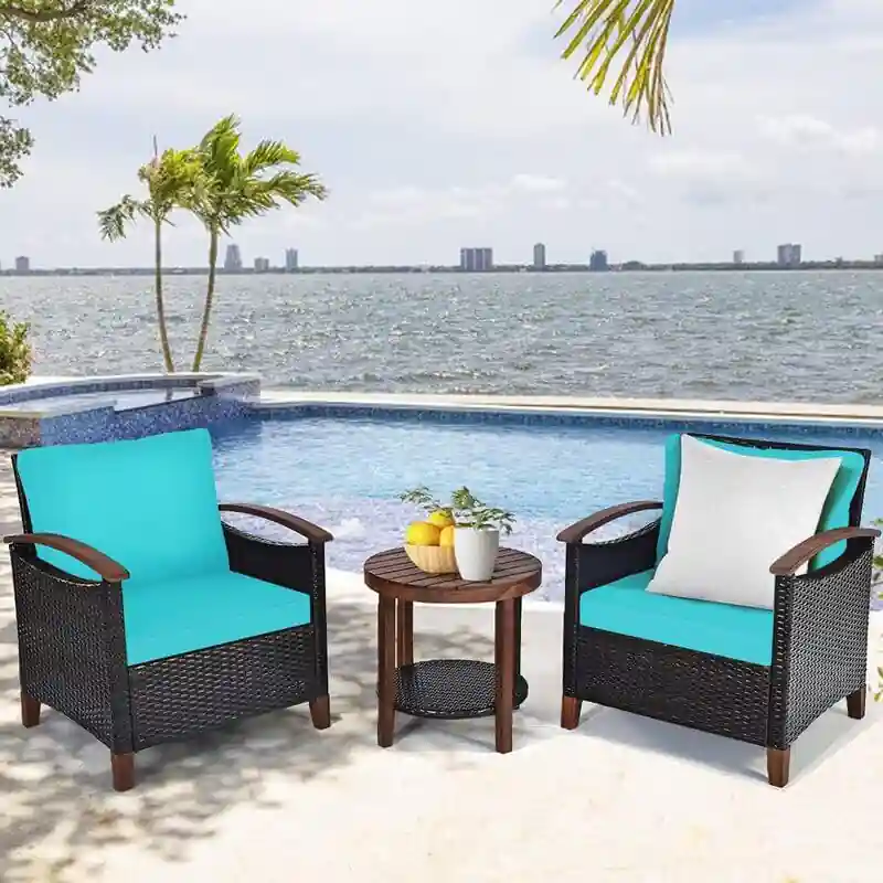 muebles de exterior resina trenzada imitación ratán Outsunny